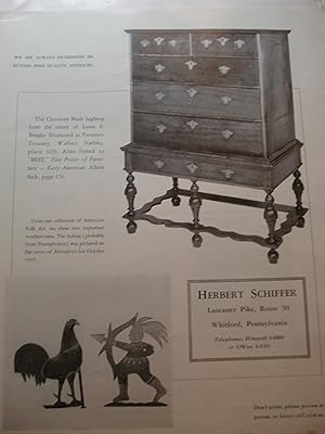 Seller image for Advertisement: Hernry Schiffer, Lancaster Pike, Pennsylvania The Chauncey Nash Highboy for sale by Hammonds Antiques & Books