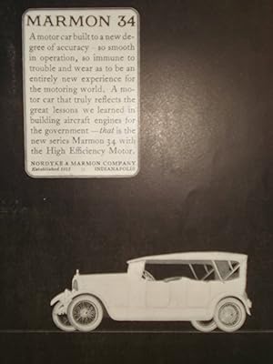Seller image for Ad for Marmon 34 "A Motor Car Built to a New Degree of Accuracy." for sale by Hammonds Antiques & Books