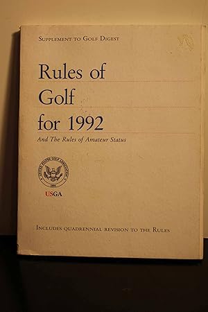 Immagine del venditore per Rules of Golf 1992 and the Rules of Amateur Status venduto da Hammonds Antiques & Books