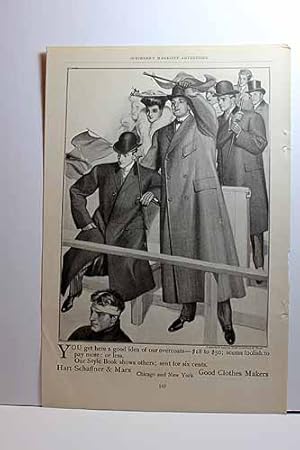 Seller image for Advertisement for Hart Schaffner & Marx "You Get Here a Good Idea of Our Overcoats." for sale by Hammonds Antiques & Books