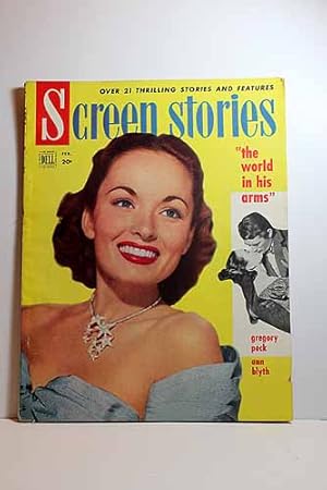 Seller image for Screen Stories Magazine February 1952, the WORLD in HIS ARMS, Gregory Peck, Ann Blyth Oncover Articles: ROOM for ONE MORE, Cary Grant, Betsy Drake; HONG KONG, Ronald Reagan, Rhonda Fleming; DEATH of a SALESMAN, Frederic March for sale by Hammonds Antiques & Books