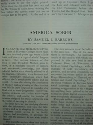 Imagen del vendedor de Article: America Sober a la venta por Hammonds Antiques & Books