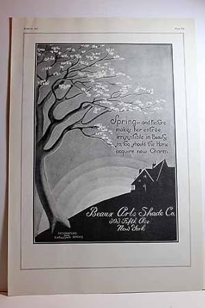 Seller image for Advertisement for Beaux Arts Shade Co. , New York "Spring.and Nature Makes Her Entree Irrisistible in Beauty." for sale by Hammonds Antiques & Books