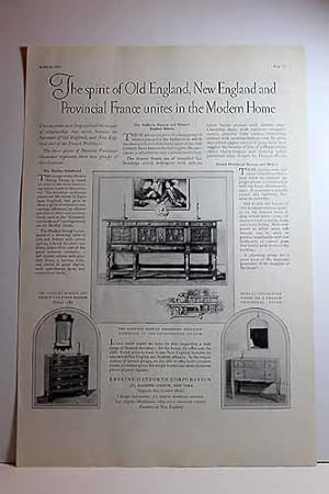Seller image for Advertisement for Erskne-Danforth Corporaion "The Spirit of Old England, New England and Provincial France Unites in the Modern Home" for sale by Hammonds Antiques & Books