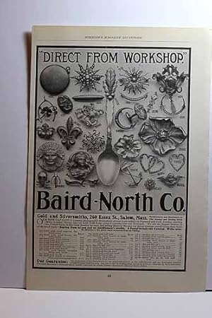 Imagen del vendedor de Advertisement for Baird-North Co. Gold and Silversmiths "Direct from Workshop" a la venta por Hammonds Antiques & Books