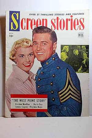 Seller image for Screen Stories Magazine, November 1950, the WEST POINT STORY, Gordon Macrae, Doris Day on Cover Articles: TRIPOLI, John Payne, Maureen O'Hara; NEW MEXICO, Lew Ayres, Marilyn Maxwell; all about EVE, Bette Davis, Gary Merrill for sale by Hammonds Antiques & Books