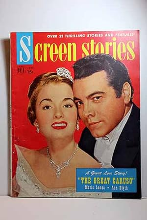 Seller image for Screen Stories Magazine June 1951 the GREAT CARUSO, Ann Blyth, Mario Lanza on Cover Articles: HALF ANGEL, Loretta Young, Joseph Cotton; TEXANS NEVER CRY Gene Autry, Champion; FATHERS LITTLE DIVIDEND, Spencer Tracy, Joan Bennett for sale by Hammonds Antiques & Books