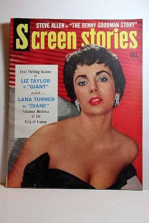 Seller image for Screen Stories Magazine; February 1954, GIANT with Liz Taylor on Cover Articles: the BENNY GOODMAN STORY, Steve Allen; DIANE, Lana Turner for sale by Hammonds Antiques & Books