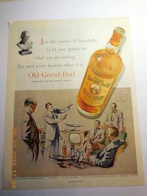 Seller image for Advertisement for Old Grand-Dad Kentucky Straight Bourbon Whiskey "It is the Essence of Hospitality." for sale by Hammonds Antiques & Books