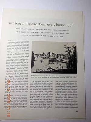 Imagen del vendedor de Article: ".I Will Stamp on the Ground with My Foot and Shake Down Every House." Thus Spake the Great Indian Chief Tecumseh, Predicting--Some Believed--The Series of Violent Earthquakes. a la venta por Hammonds Antiques & Books