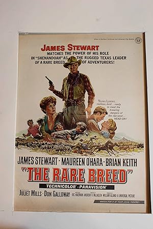 Bild des Verkufers fr Advertisement for "The Rare Breed" with James Stewart and Maureen O'Hara zum Verkauf von Hammonds Antiques & Books