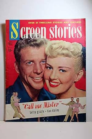 Seller image for Screen Stories Magazine April 1951 CALL ME MISTER, Betty Grable, Dan Daily on Cover Articles: ONLY the VALIANT, Gregory Peck, the REDHEAD and the COWBOY, Glenn Ford, Rhonda Fleming for sale by Hammonds Antiques & Books