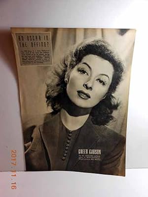 Immagine del venditore per Magazine Print of Greer Garson venduto da Hammonds Antiques & Books