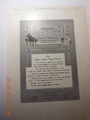 Immagine del venditore per Advertisement: Tel-Electric Company "Attach a Tel-Electric to Your Piano" venduto da Hammonds Antiques & Books