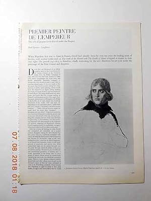 Bild des Verkufers fr Article: Premier Peintre De L'Empereur "The Role of Jacques-Louis David Under zum Verkauf von Hammonds Antiques & Books
