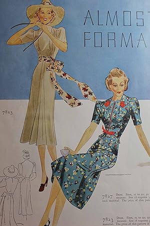 Seller image for Article: Butterick Pattern Fashions "Almost Formal" Several 1930's Dresses Are Illustrated, Including Childrens for sale by Hammonds Antiques & Books