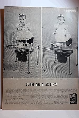 Seller image for Ad for Rinso Detergent "Before and after Rinso" for sale by Hammonds Antiques & Books