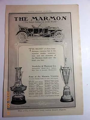 Seller image for Advertisement: the Marmon "The Easiest Riding Car in the World" for sale by Hammonds Antiques & Books