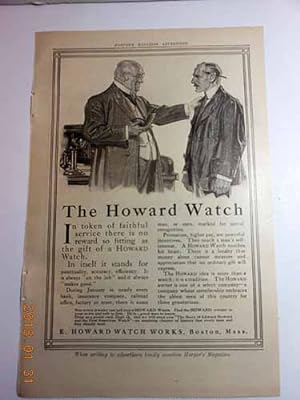 Seller image for Advertisement: E. Howard Watch Works "In Token of Faithful Service There is No Reward so Fitting As the Gift of a Howard Watch." for sale by Hammonds Antiques & Books