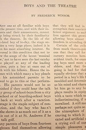 Image du vendeur pour Article: Boys and the Theatre mis en vente par Hammonds Antiques & Books