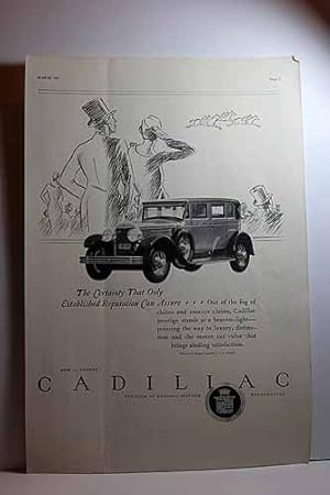 Seller image for Advertisement for Cadillac "The Certainty That Only Established Reputation for sale by Hammonds Antiques & Books