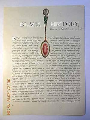 Seller image for Article: Black History or Black Mythology? "Blaming the 'sambo' Image on White Historians, Negroes Are Tempted to Produce an Equally False Picture of Their Racist Past" for sale by Hammonds Antiques & Books