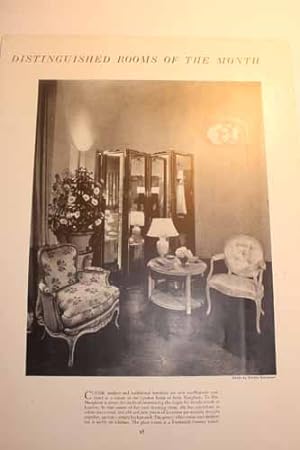 Seller image for Articles: Distinguished Rooms of the Month and Papers That Bloom in the Spring (Wallpapers) ".the New Spring Wallcoverings" for sale by Hammonds Antiques & Books