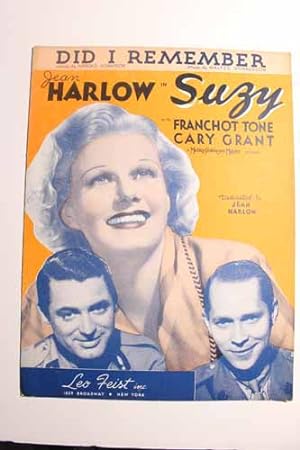 Bild des Verkufers fr Did I Remember with Jean Harlow, Cary Grant from SUZY zum Verkauf von Hammonds Antiques & Books