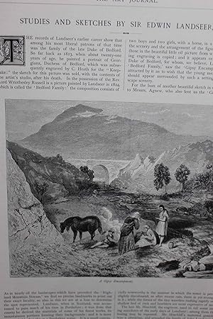 Seller image for Articles: Studies & Sketches by Sir Edwin Landseer; Glascow Institute of the Fine Arts; the Shrine in the Forest for sale by Hammonds Antiques & Books