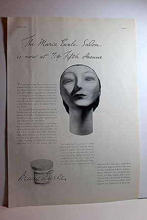 Seller image for Ad for Marie Earle Salon, New York for sale by Hammonds Antiques & Books