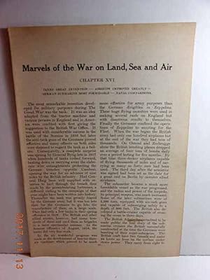 Seller image for Article: Marvels of the War on Land, Sea and Air Tanks Great Invention.naval Comparisons for sale by Hammonds Antiques & Books