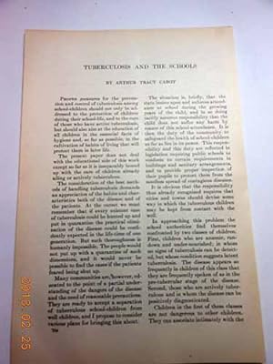 Immagine del venditore per Article: Tuberculosis and the Schools venduto da Hammonds Antiques & Books