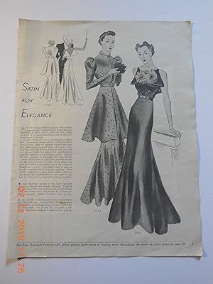 Bild des Verkufers fr Article: Satin for Elegance, Womens 1930s Fashion zum Verkauf von Hammonds Antiques & Books