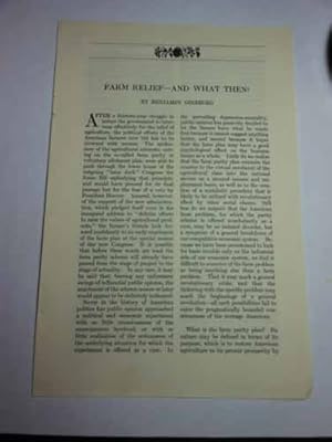 Seller image for Article: Farm Relief -- and What Then? for sale by Hammonds Antiques & Books