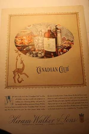 Seller image for Advertisement: Hiram Walker & Sons "Canadian Club" for sale by Hammonds Antiques & Books