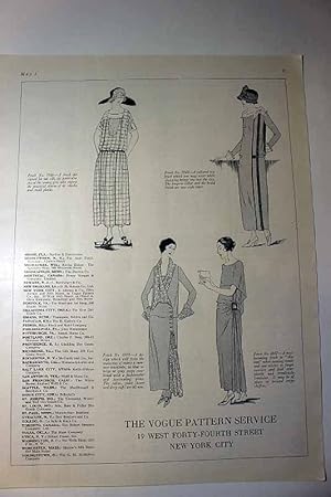 Seller image for Advertisement for Vogue Pattern Service Beautiful Fashion Drawings for sale by Hammonds Antiques & Books