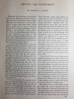 Seller image for Article: Abusing the Instrument "Everyday We See Some Adult Trifling with the Emotional Nature of a Child." for sale by Hammonds Antiques & Books