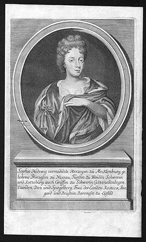 Bild des Verkufers fr "Sophie Hedewig vermhlete Herzogin zu Mecklenburg ." - Hedwig Sophia von Schweden (1681-1708) Prinzessin Sverige Sweden Portrait zum Verkauf von Antiquariat Steffen Vlkel GmbH