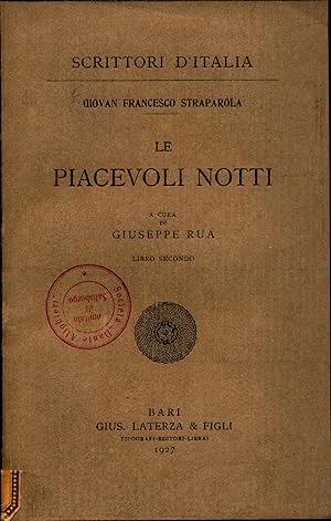 Imagen del vendedor de Le Piacevoli Notti Libro Secondo a la venta por avelibro OHG