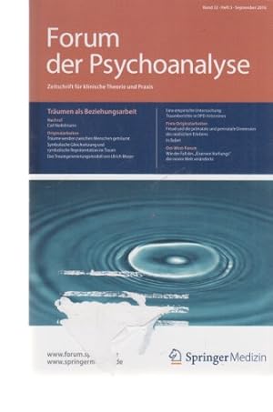 Bild des Verkufers fr Trumen als Beziehungsarbeit. Band 32. Heft 3. Forum der Psychoanalyse. Zeitschrift fr klinische Theorie und Praxis. Hrsg.: Michael Ermann. zum Verkauf von Fundus-Online GbR Borkert Schwarz Zerfa