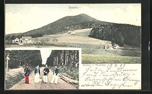 Bild des Verkufers fr Ansichtskarte Grenze Deutschland Frankreich, Donon, Soldaten am bergang zum Verkauf von Bartko-Reher