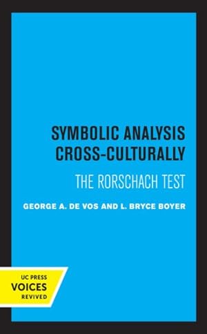 Seller image for Symbolic Analysis Cross-culturally : The Rorschach Test for sale by GreatBookPrices