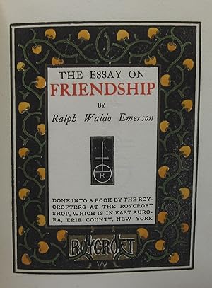 Seller image for The Essay on Friendship [Hand Illuminated copy by Minnie Gardner] for sale by Open Boat Booksellers