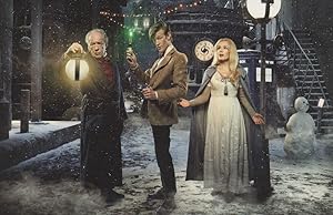 Dr Who A Christmas Carol Antique Clock BBC TV Postcard