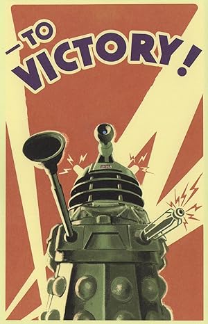 Seller image for Dr Who Winston Churchill To Victory Daleks Advertising Postcard for sale by Postcard Finder