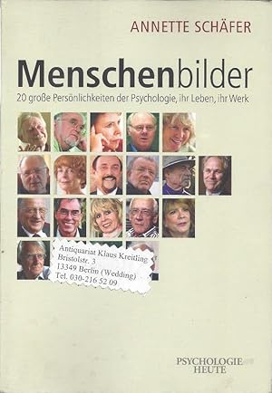 Immagine del venditore per Menschenbilder - 20 groe Persnlichkeiten der Psychologie, ihr Leben, ihr Werk venduto da Klaus Kreitling