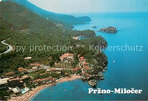 Postkarte Carte Postale 73730663 Milocer Montenegro Fliegeraufnahme Buchten-Panorama