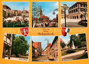 Postkarte Carte Postale 73735269 Schwabach 600 Jahre Marktplatz Alte Linde Ludwigstrasse Schiller...