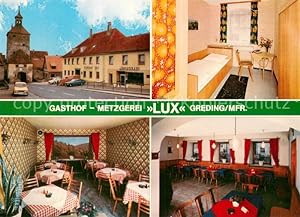 Postkarte Carte Postale 73731354 Greding Gasthof Metzgerei Lux Fremdenzimmer Gastraum Greding