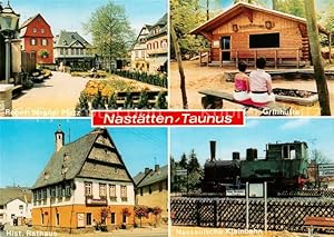 Bild des Verkufers fr Postkarte Carte Postale 73736922 Nastaetten Taunus Robert-Wagner-Platz Rathaus Grillhuette Kleinbahn Nas zum Verkauf von Versandhandel Boeger